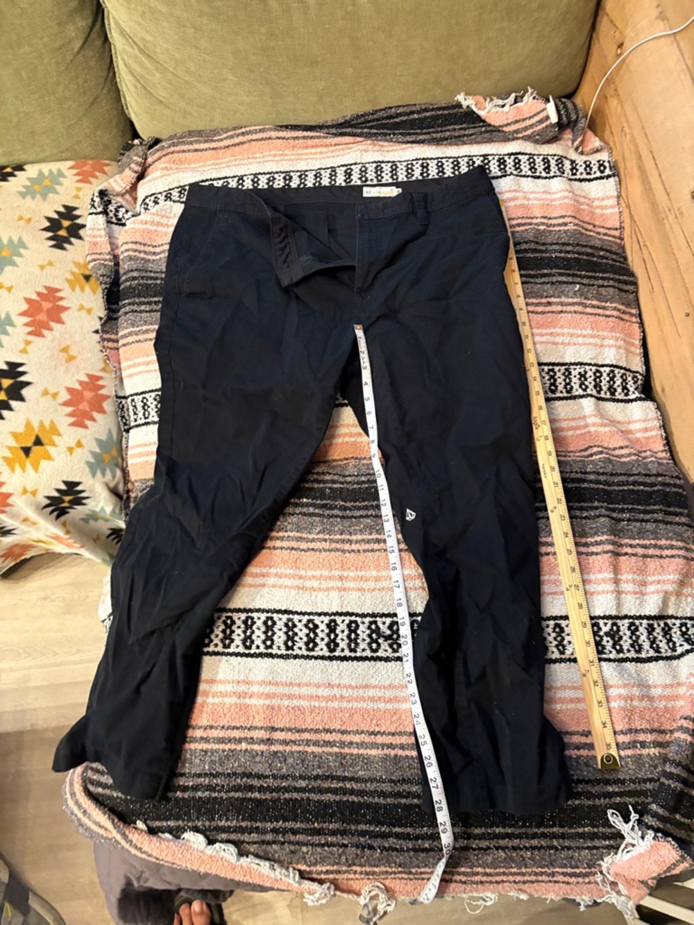 Volcom Black Straight-Leg Pants with Branded Waist Label